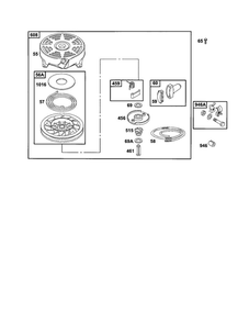 Starter-Rewind Diagram and Parts List for 121700-121799 4006-4009 Briggs and Stratton Engine